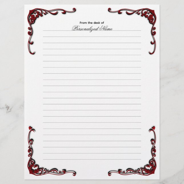 Papel Timbrado Elegância Barroca - Negra (Frente)