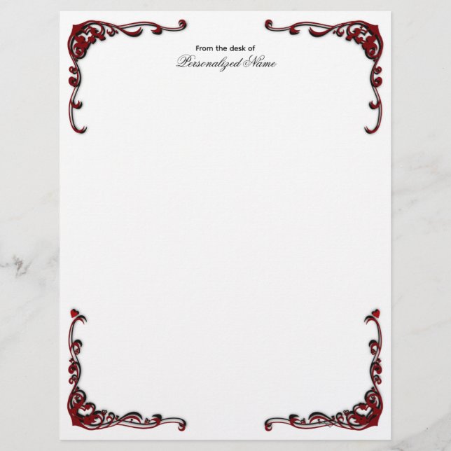 Papel Timbrado Elegância barroca - Preto sem line (Frente)