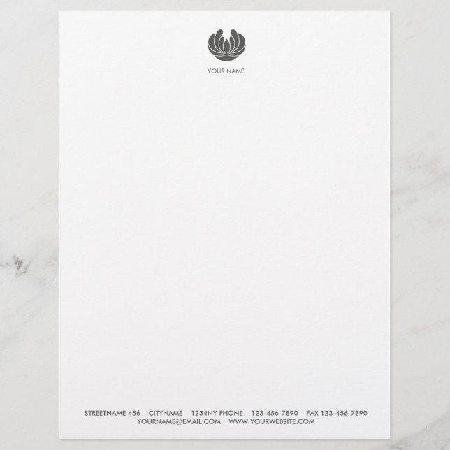 PAPEL TIMBRADO ELEGÂNCIA FLOR DESIGN SPA BEM-ESTAR (Frente)