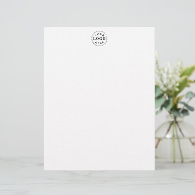 Papel Timbrado Elegant Custom Logo Mark Letterhead Chic Office Pa (Em pé/Frente)
