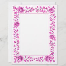 Elegante Borda Floral Rosa