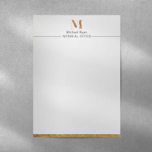 Papel Timbrado Elegante branco clássico e monograma personalizado