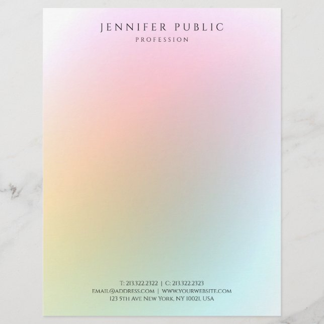 Papel Timbrado Elegante de Design simples e colorido profissional (Frente)