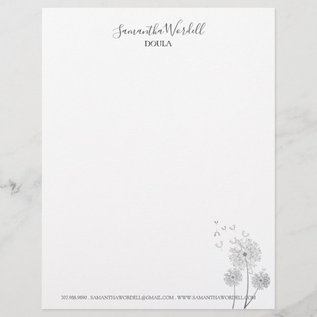 Papel Timbrado Elegante Doula Birth Treinando Parteira de Negócio (Frente)