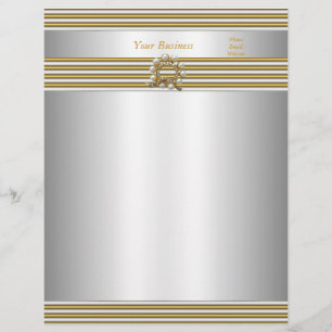Papel Timbrado Elegante Dourado Prata Branco Pérol