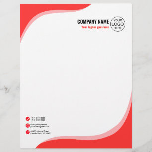 Papel Timbrado Elegante e fluido vermelho