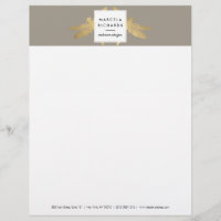 Elegante Faux Dourada Dragonfly Duo em Taupe