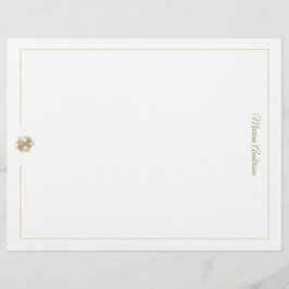 Papel Timbrado Elegante Fleur de Lys floral personalizada nome