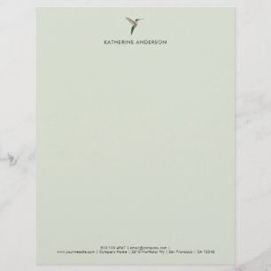 Papel Timbrado Elegante Hummingbird Letterhead