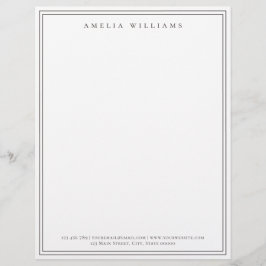 Papel Timbrado Elegante Minimalista Marrom Duas Bordas