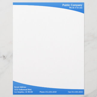Papel Timbrado Elegante moderno liso simples azul