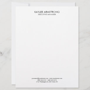 Papel Timbrado Elegante Moderno Simples Branco Profissional