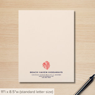Papel Timbrado Elegante Monstera Leaf Business Letterhead