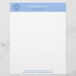 Papel Timbrado Elegante Periwinkle Blue Business Professional