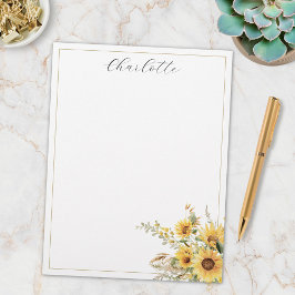 Papel Timbrado Elegante Rustic Watercolor Floral