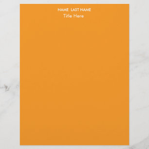 Papel Timbrado Elegante Simples laranja Personalizado 