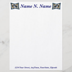 Papel Timbrado Elemento Letterhead de Coordenada da Pena Azul