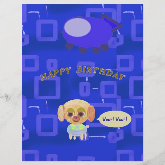 Papel Timbrado Embarcação Azul Puppy Letterhead (Frente)