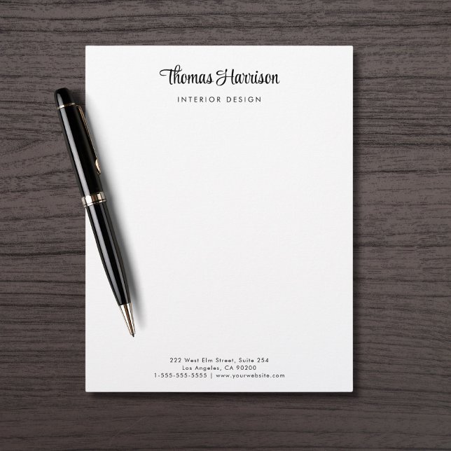 Papel Timbrado Empresa de Script de Assinatura de na moda (Empower your name in our signature script as your logo and brand identity)