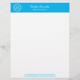Papel Timbrado Empresa Elegante Sky Blue Professional Monogramas