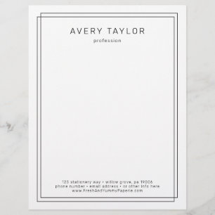 Papel Timbrado Empresa Moderna Minimalista Profissional Avery