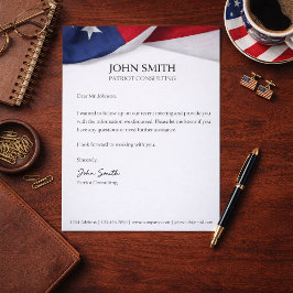 Papel Timbrado Empresa Nome Personalizado Bandeira Americana Negó