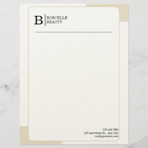 Papel Timbrado Empresarial Minimalista Bege