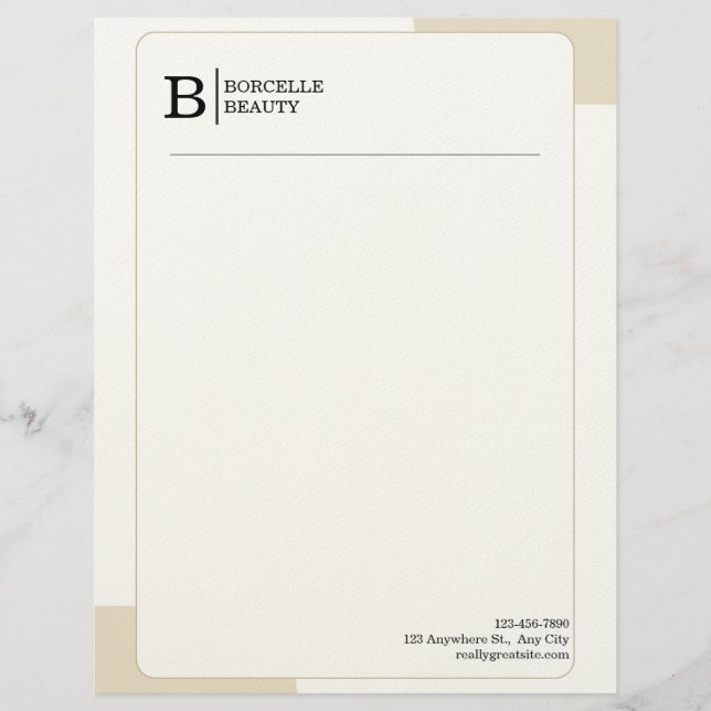 Papel Timbrado Empresarial Minimalista Bege (Frente)
