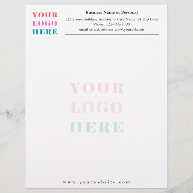 Papel Timbrado Empresarial Simples com Logotipo (Frente)