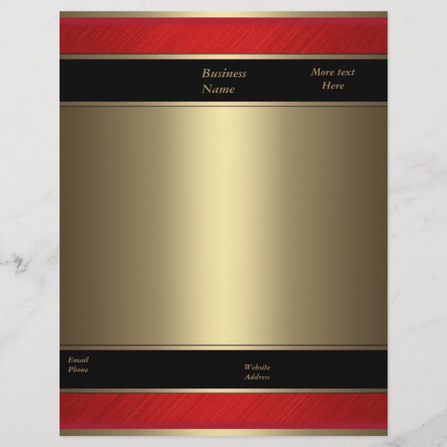 Papel Timbrado Empresarial Vermelho Metal Bronze D (Frente)