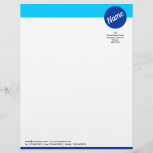 Papel Timbrado Encabeçamento e círculo - máscaras do azul