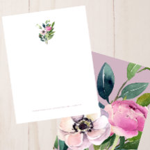 Endereço Comercial Floral Aquarela Rosa