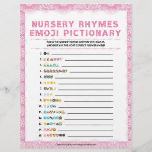 Papel Timbrado Enfermeiro Rhymes Emoji Pictionary [Luxury Lace Pi