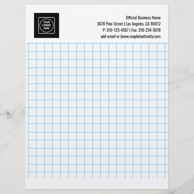Papel Timbrado Engineering Graph Grid Logo Company letterhead (Frente)