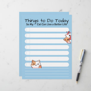 Papel Timbrado Engraçado amante de Gato para fazer a lista de cor