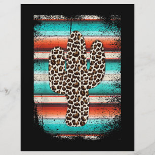 Papel Timbrado Engraçado Leopardo Cactus Serape Cactus impressã
