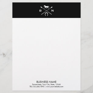 Papel Timbrado Equestrian eqüino da equitação elegante do cava