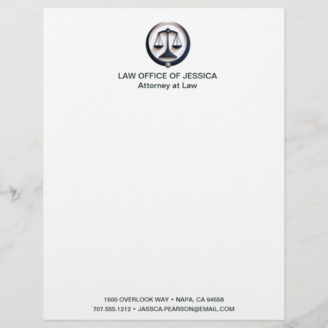 Papel Timbrado Escalas Clássicas Modernas Da Lei Da Justiça (Frente)