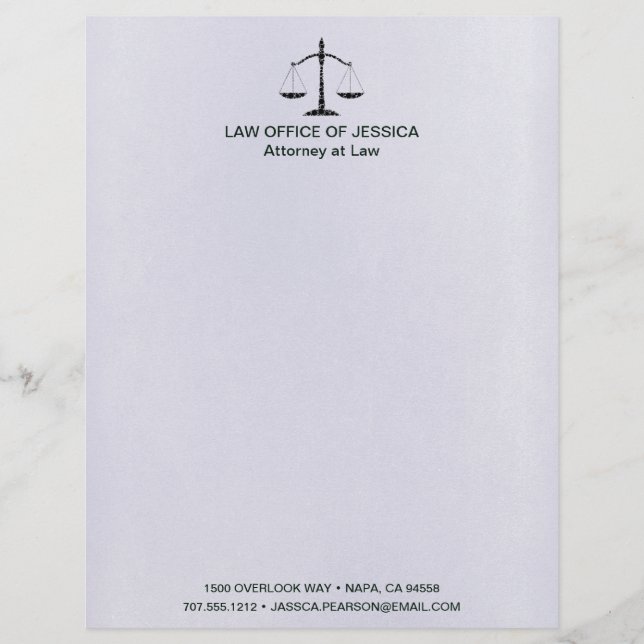 Papel Timbrado Escalas Clássicas Modernas Da Lei Da Justiça (Frente)