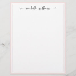 Papel Timbrado Escoamento Bordado de Roteiro de Assinatura Elegan