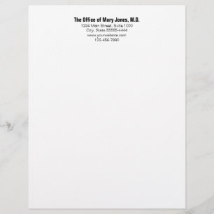 Papel Timbrado Escritório do Doutor Telefone Negro e Branco e End