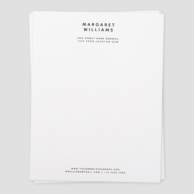 Papel Timbrado Escritório elegante e minimalista simples (Simple Modern Minimalist Office Letterhead)