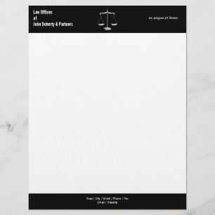 Papel Timbrado ESCRITÓRIOS DE DIREITO  Preto e branco clássico