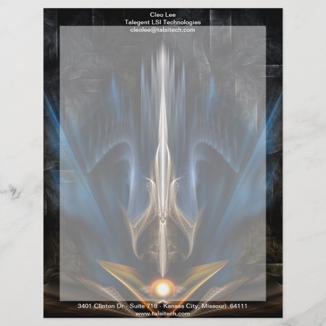 Papel Timbrado Espada de Arte Fractal Leve (Frente)