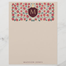 Papel Timbrado Espada e Escudo - Monograma de Fantasia Medieval