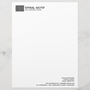 Papel Timbrado Espiral Motif - Preto