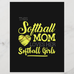 Papel Timbrado Esta mãe de softball ama as suas "Moças de Softb
