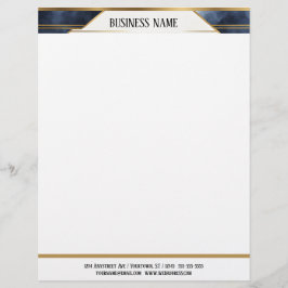 Papel Timbrado Estandarte Geométrico Azul e Dourado
