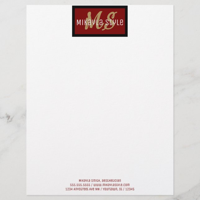 Papel Timbrado Esteticista Estilista Design de Interiores Adaptáv (Frente)