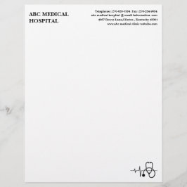 Papel Timbrado Estetoscópio de Batimento Cardíaco Hospital Clínic